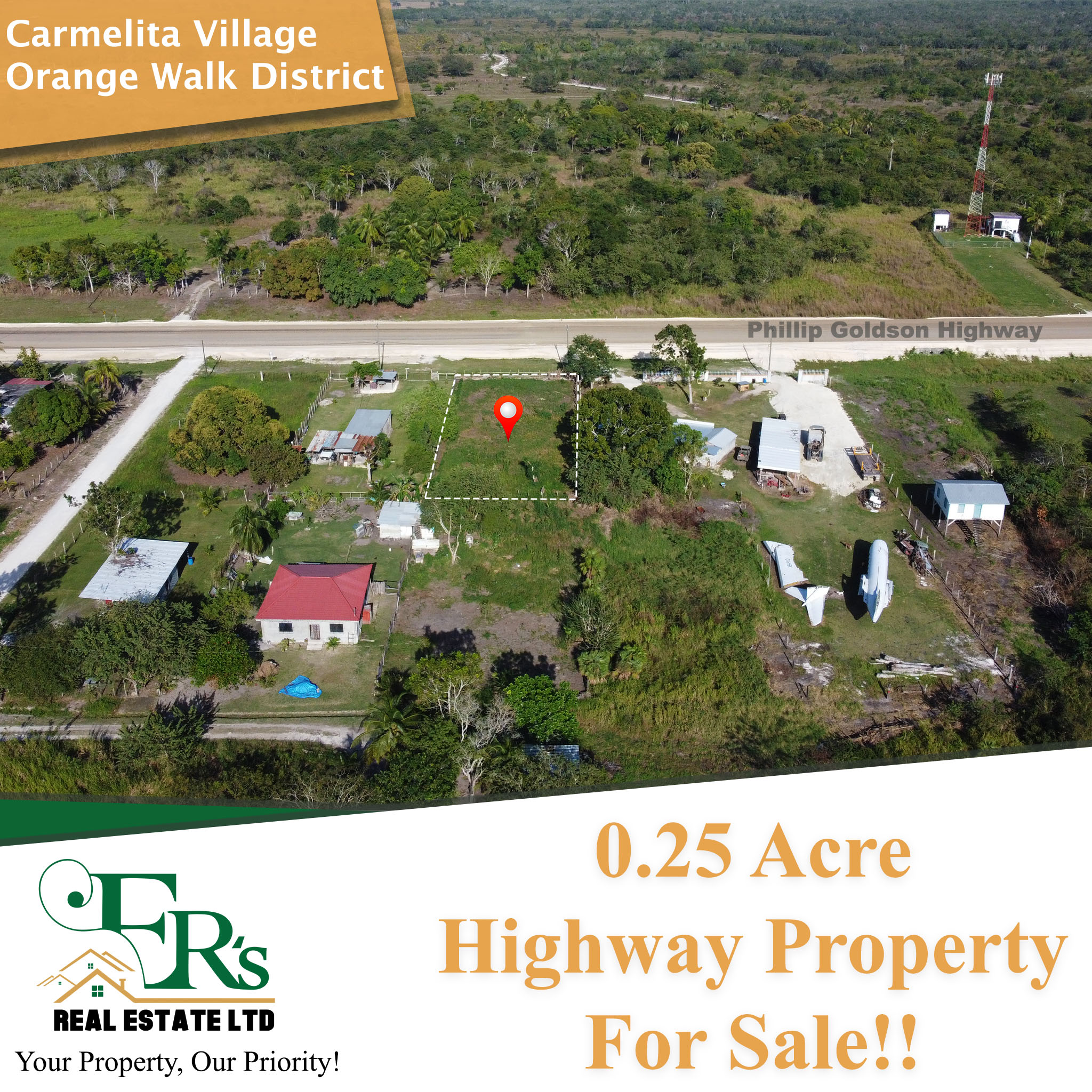 O.25 Acre Highway Property in Carmelita Village, Orange Walk