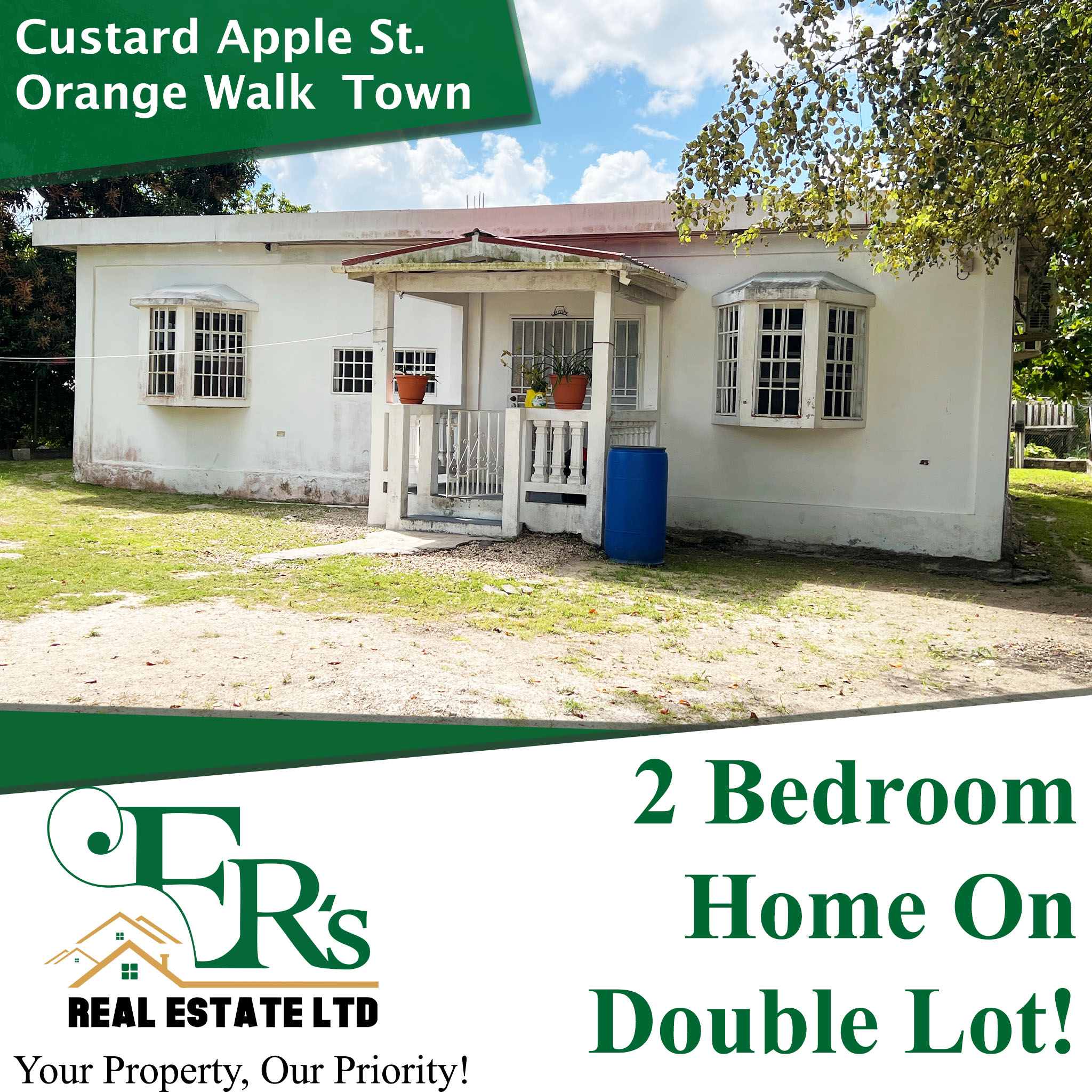 2 Bedroom Home on Double Lot, Custard Apple St, Orange Walk Town, Belize