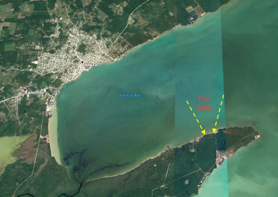 4 lots for sale across the bay from Corozal Town
